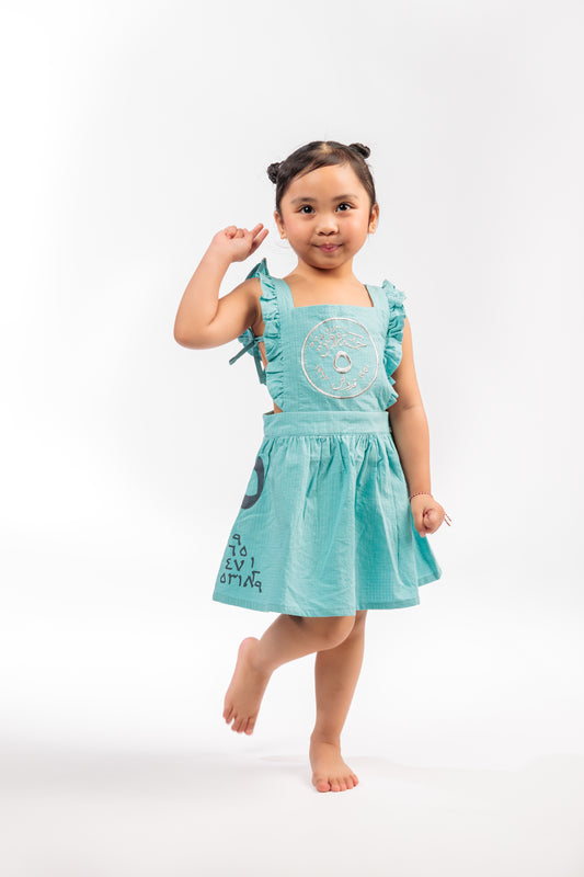 5 Pennies Dress - turquoise with silver