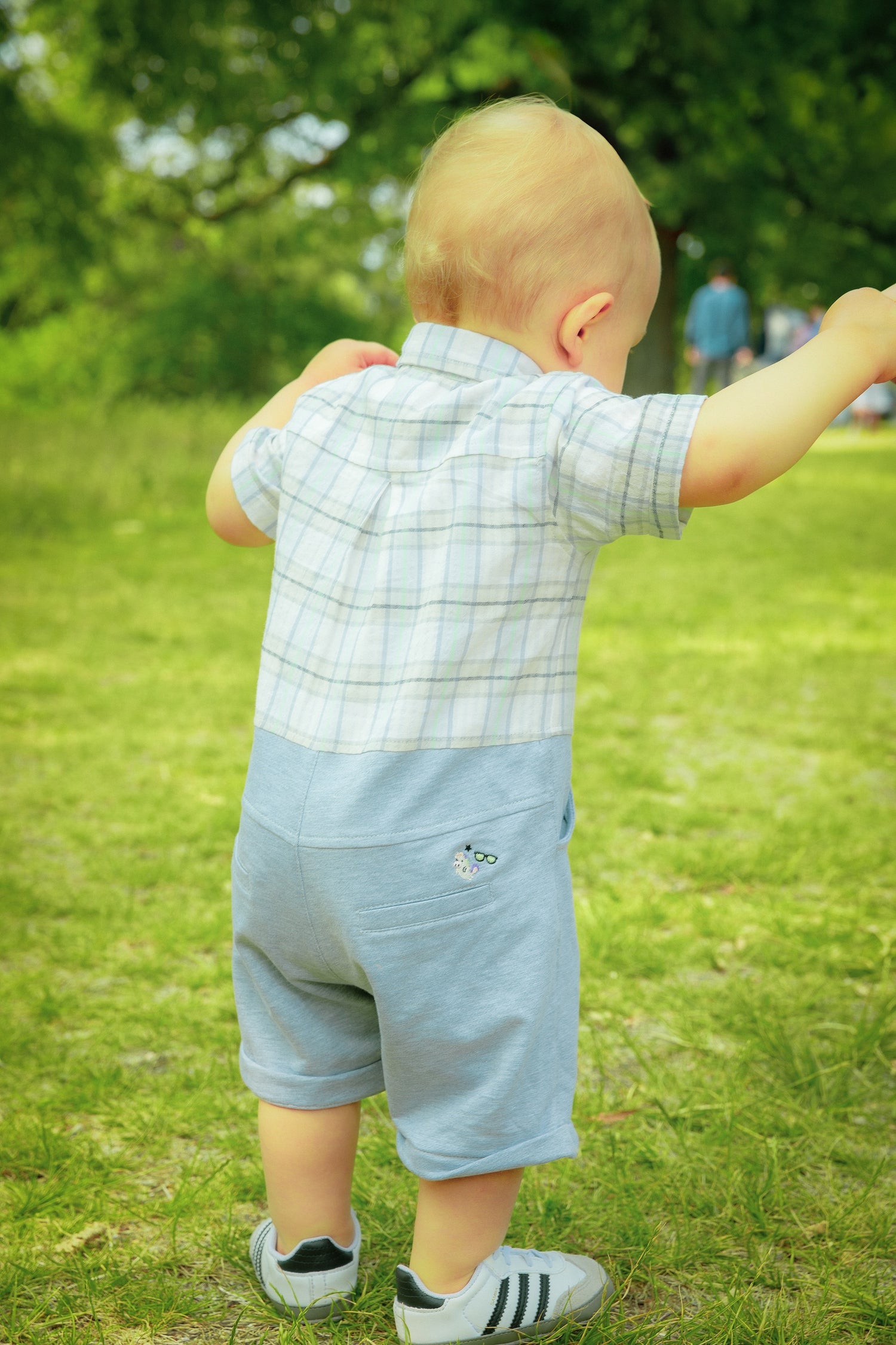 Checkered Baby Boy Overall