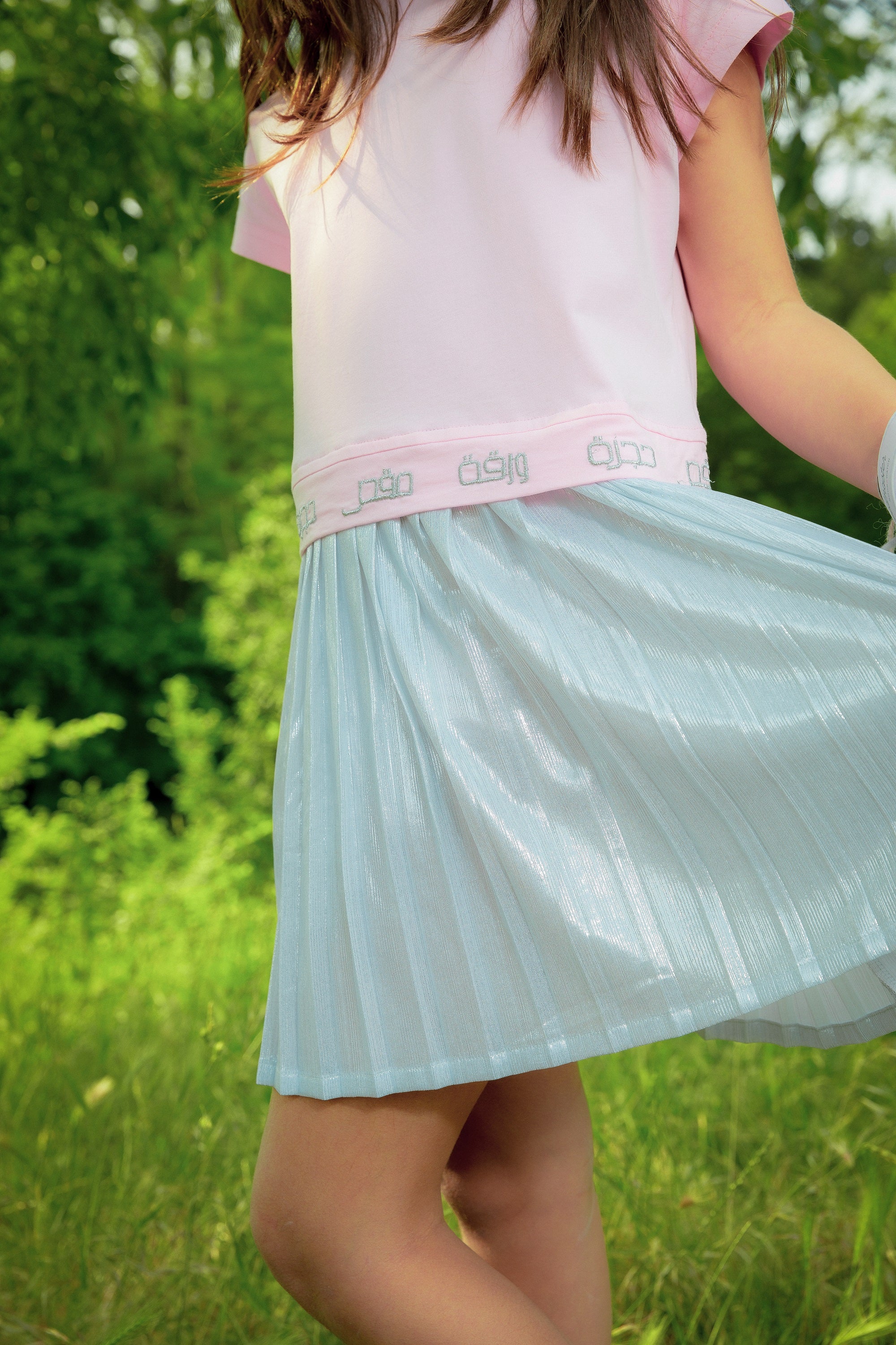 Scissors Cotton Pleated Dress