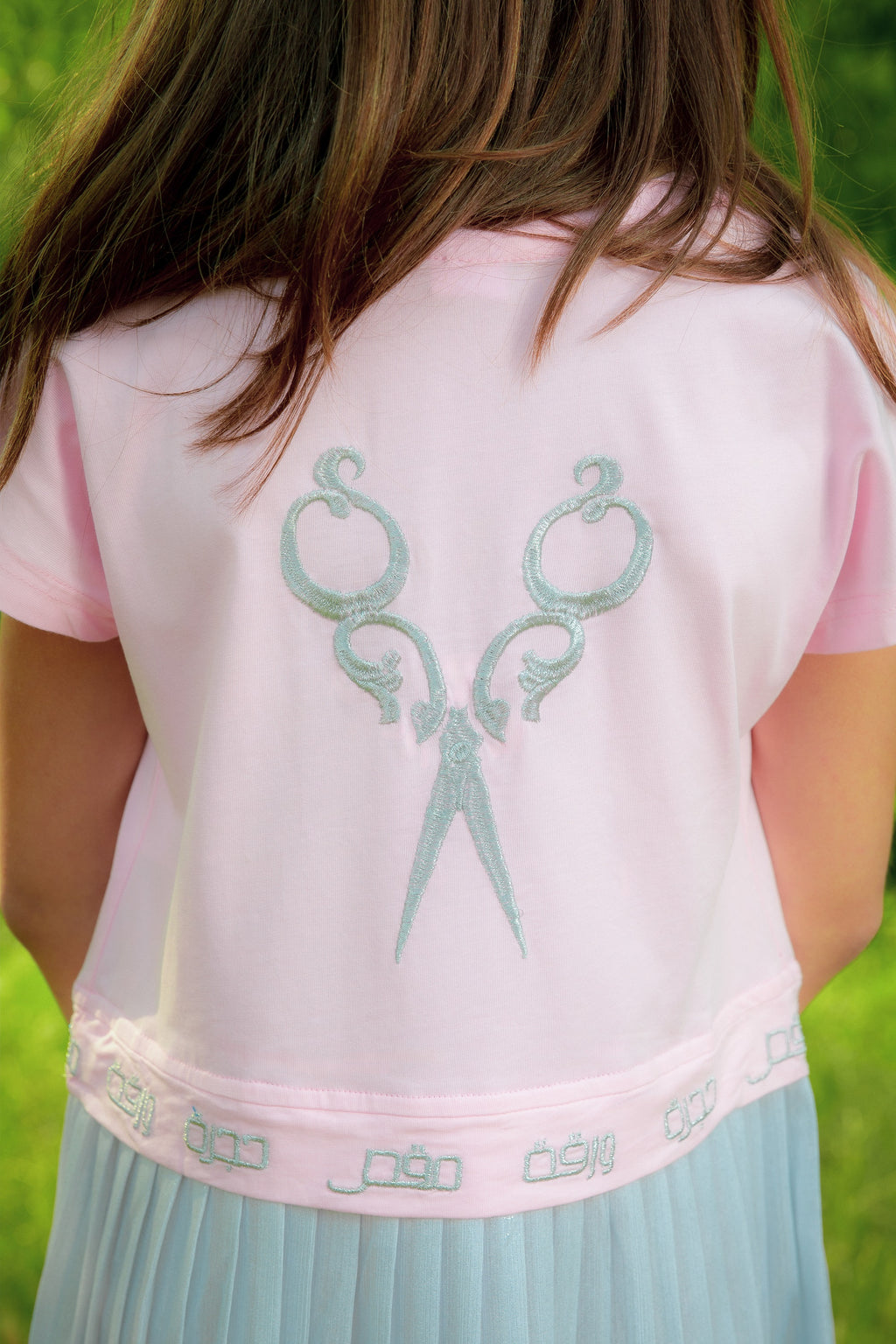 Scissors Cotton Pleated Dress