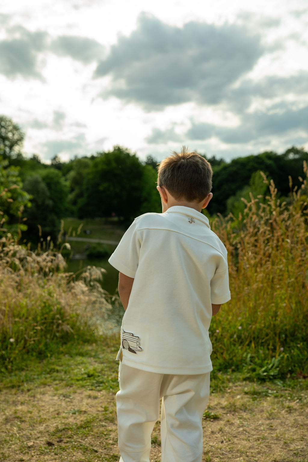 Old is Gold Boys White Polo T shirt