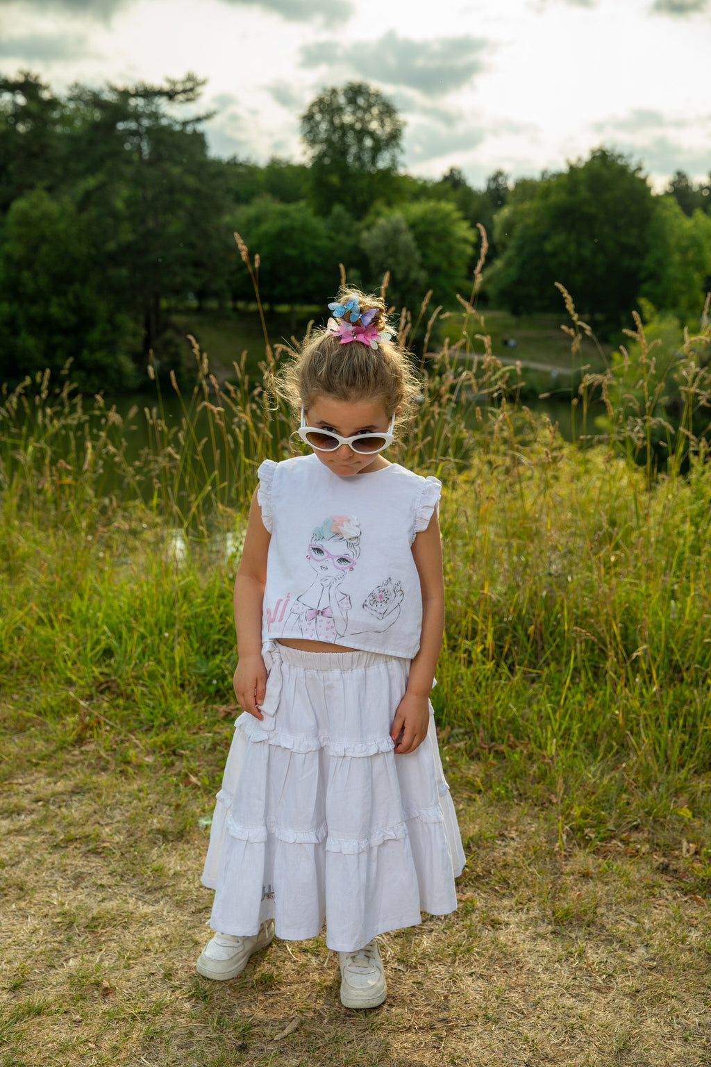 Alo 60's White Ruffled Skirt