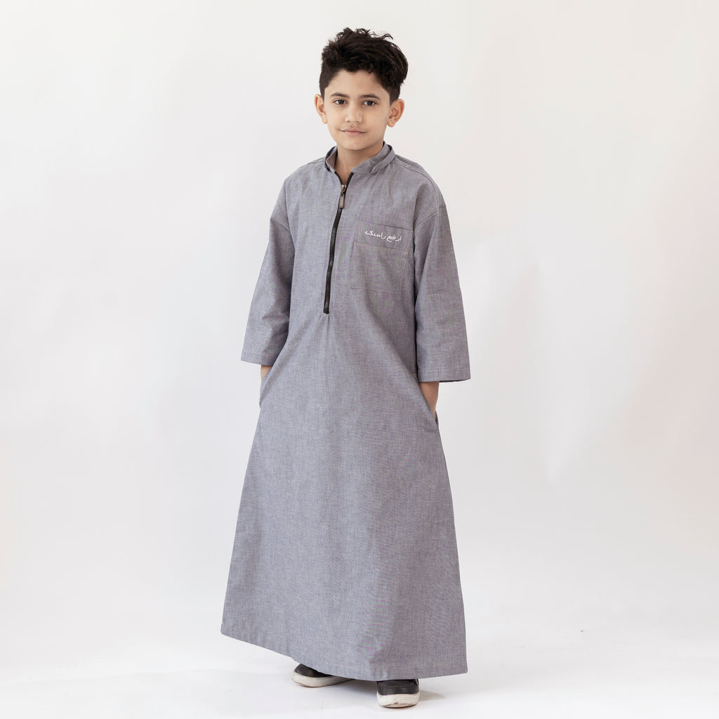 BOY DENIM HOODIE KAFTAN BLACK ZIPPER