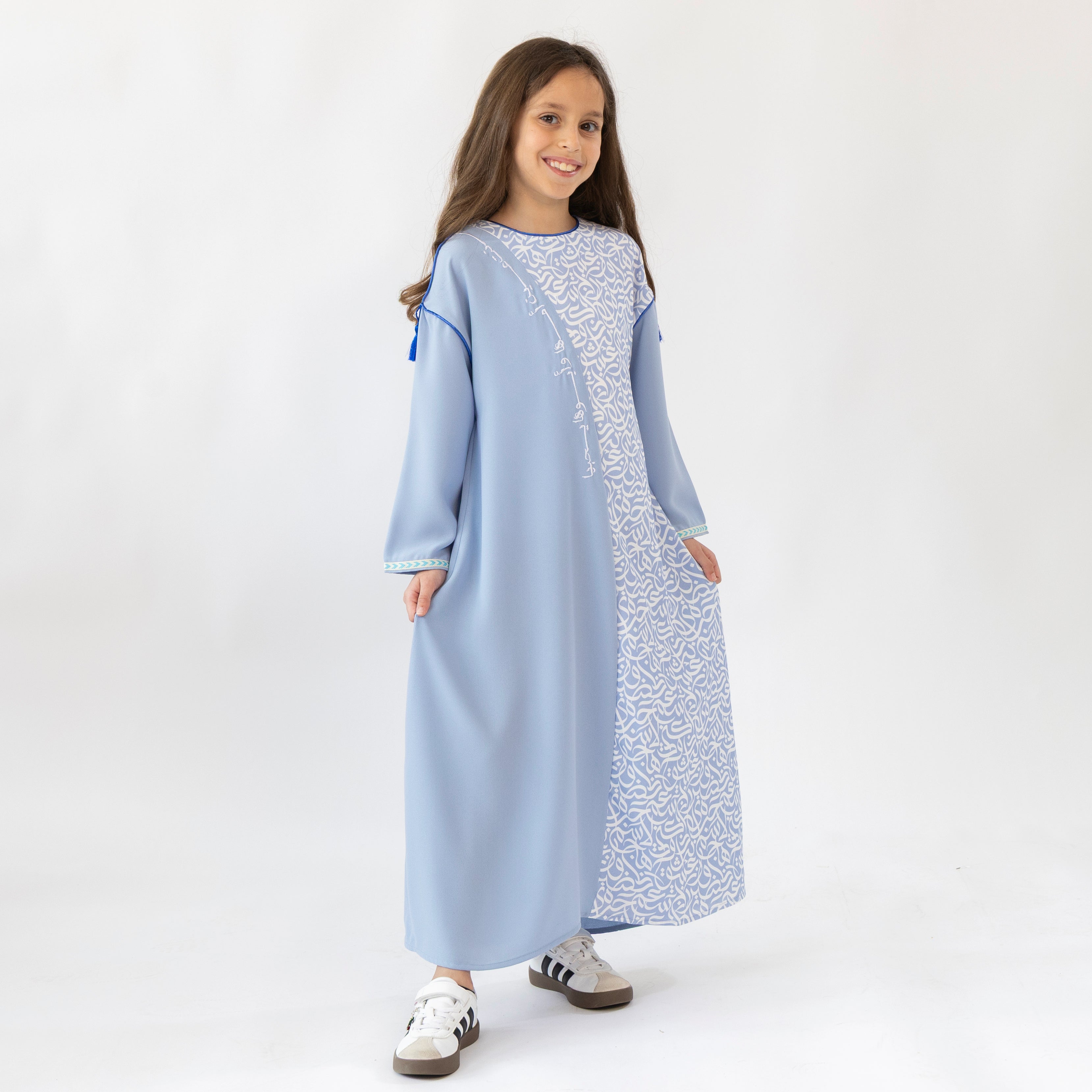 BLUE CALLIGRAPHY KAFTAN