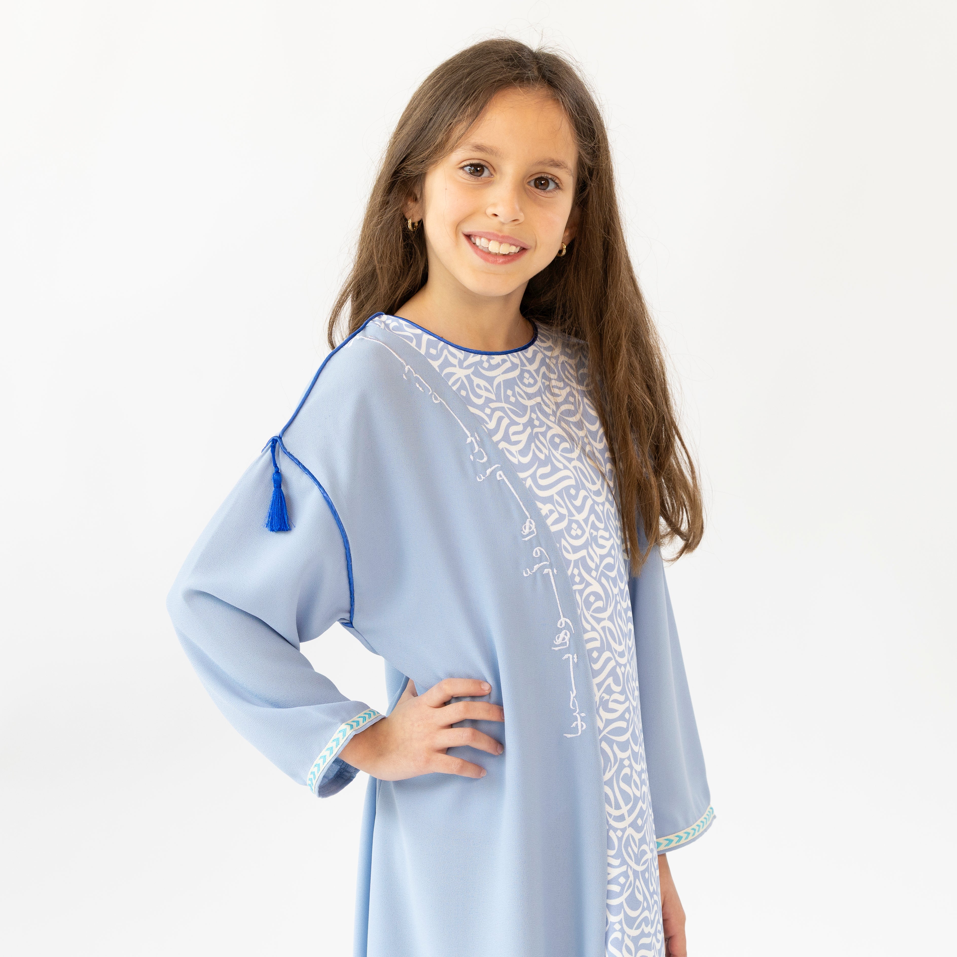 BLUE CALLIGRAPHY KAFTAN