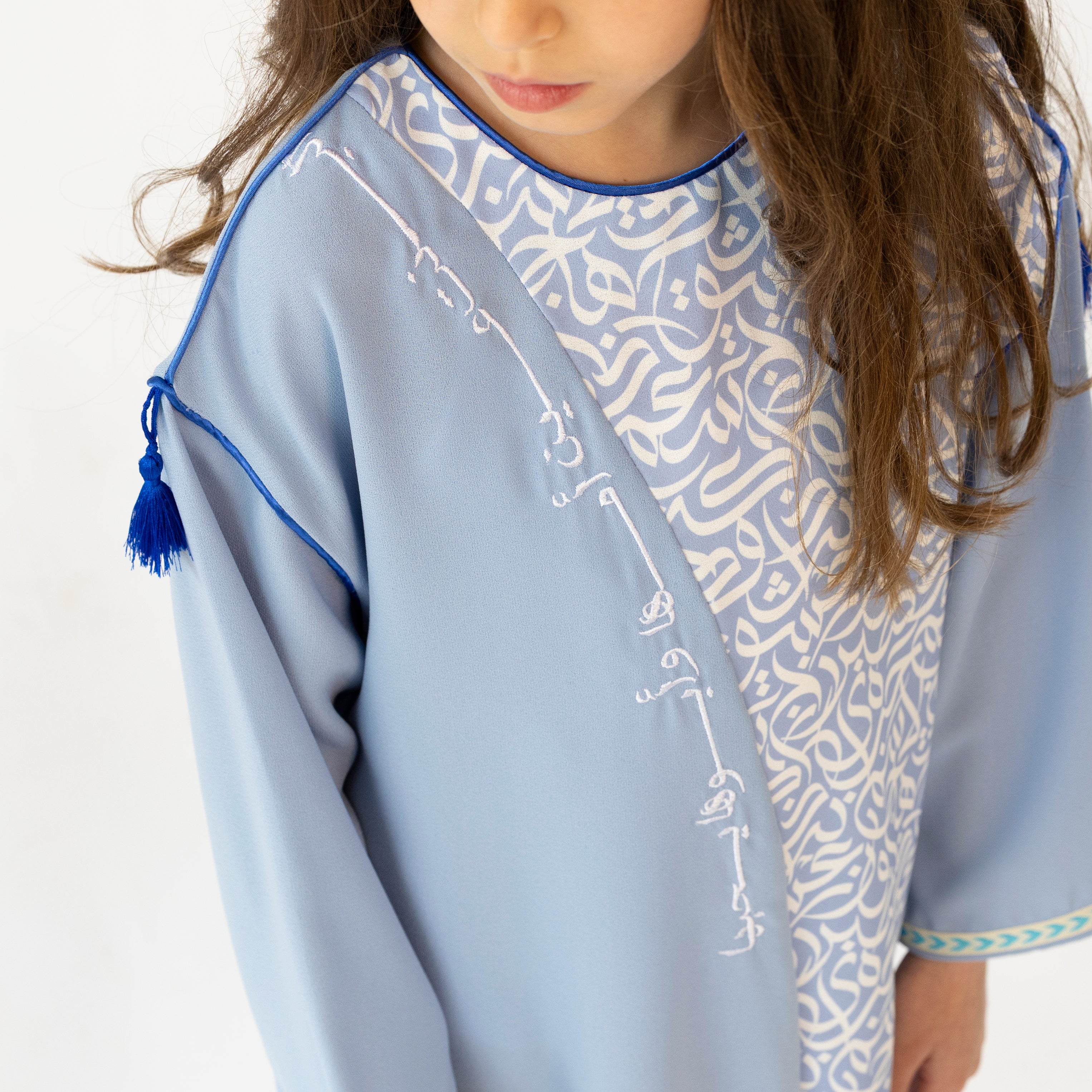 BLUE CALLIGRAPHY KAFTAN