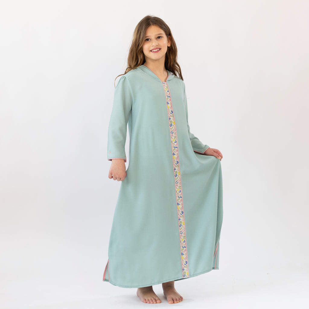 GREEN ALPHABET KAFTAN