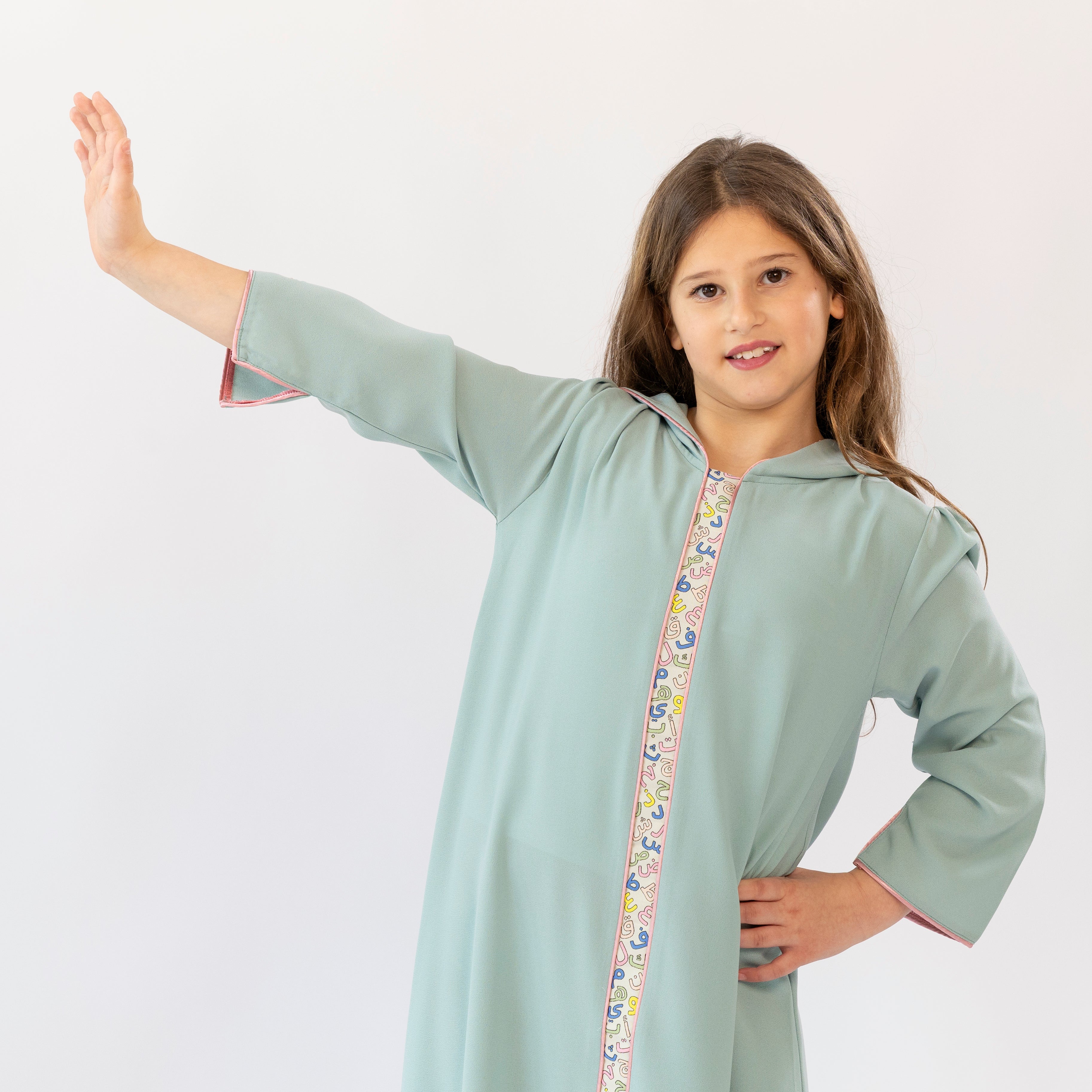 GREEN ALPHABET KAFTAN