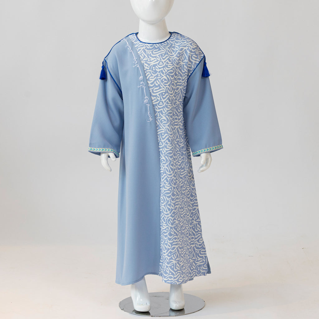 BLUE CALLIGRAPHY KAFTAN