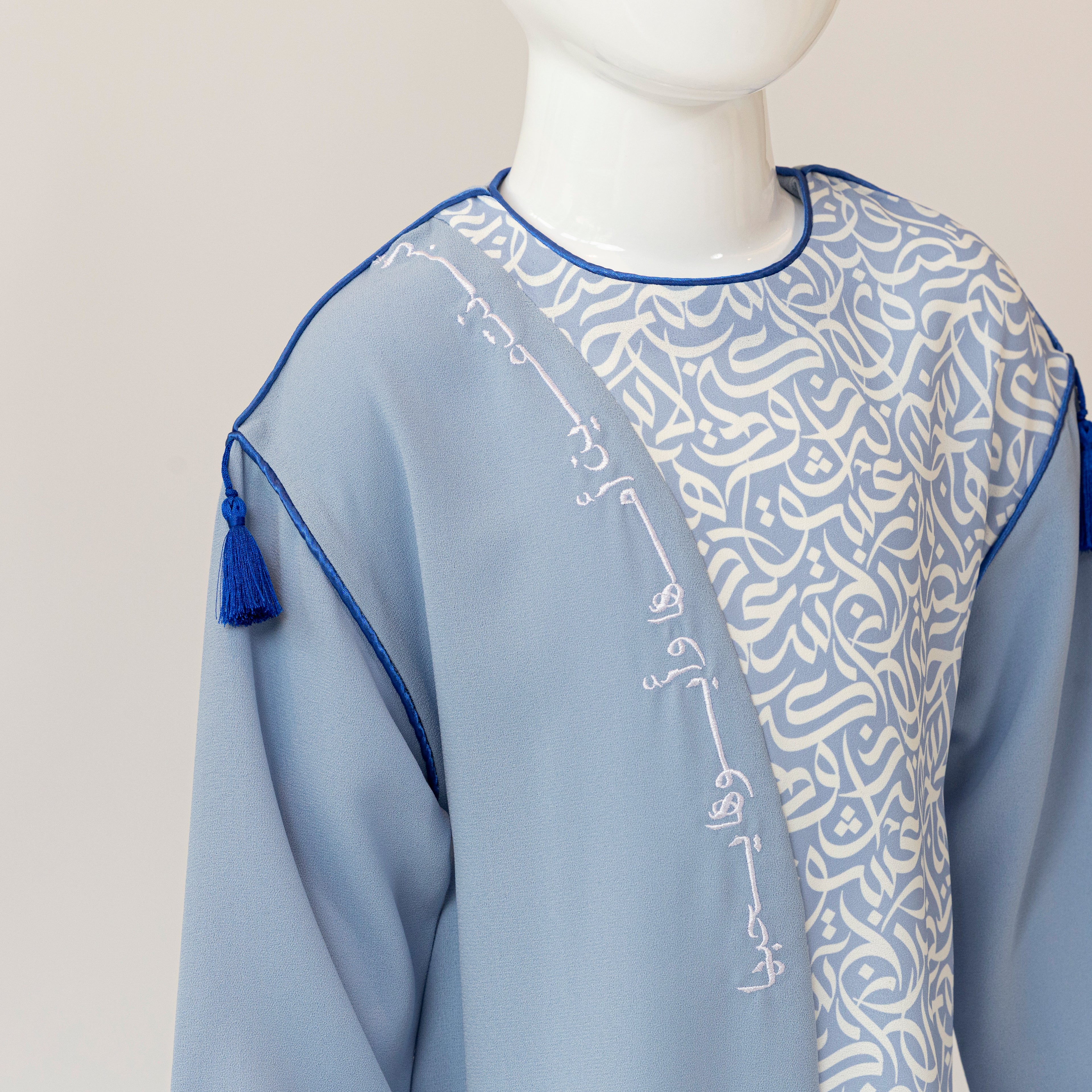 BLUE CALLIGRAPHY KAFTAN