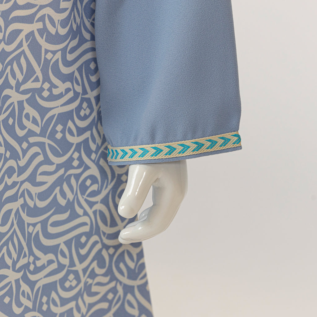 BLUE CALLIGRAPHY KAFTAN
