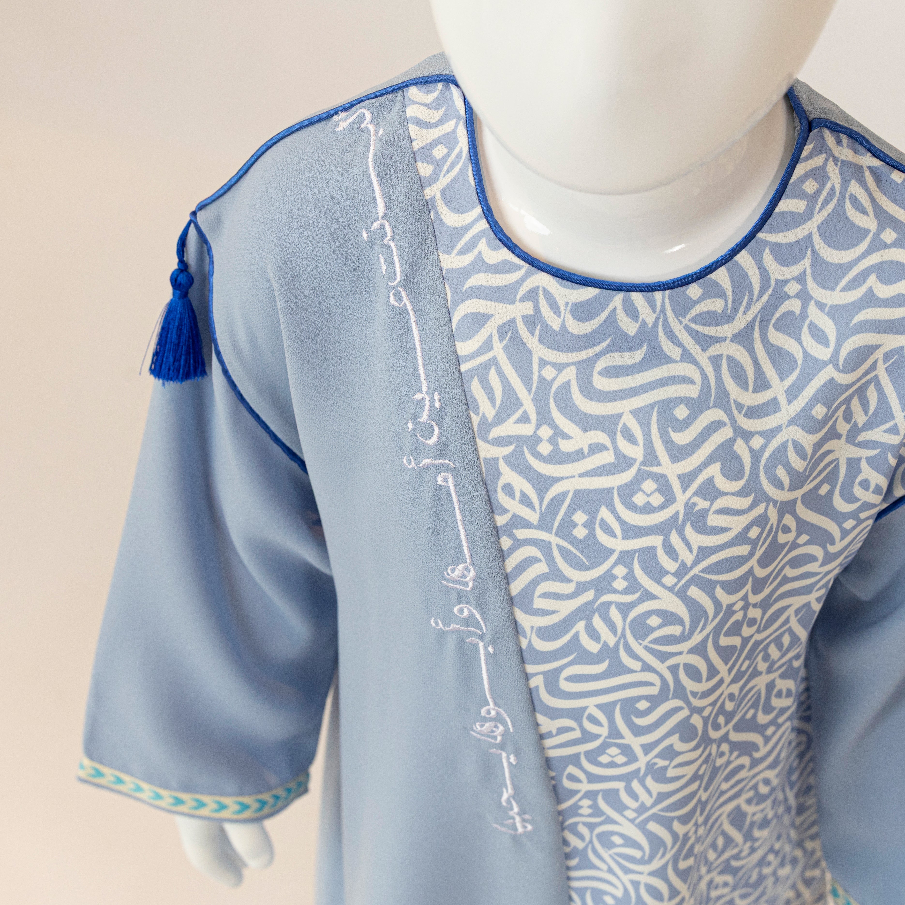 BLUE CALLIGRAPHY KAFTAN