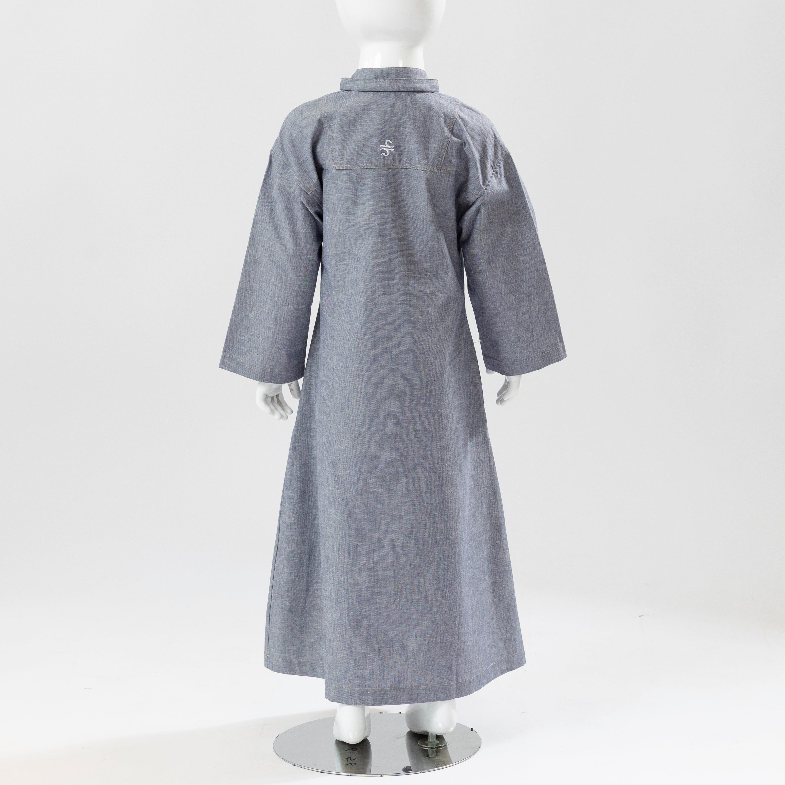 BOY DENIM HOODIE KAFTAN GRAY ZIPPER