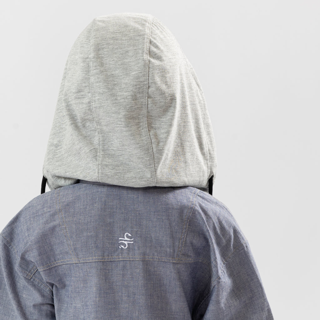 BOY DENIM HOODIE KAFTAN BLACK ZIPPER