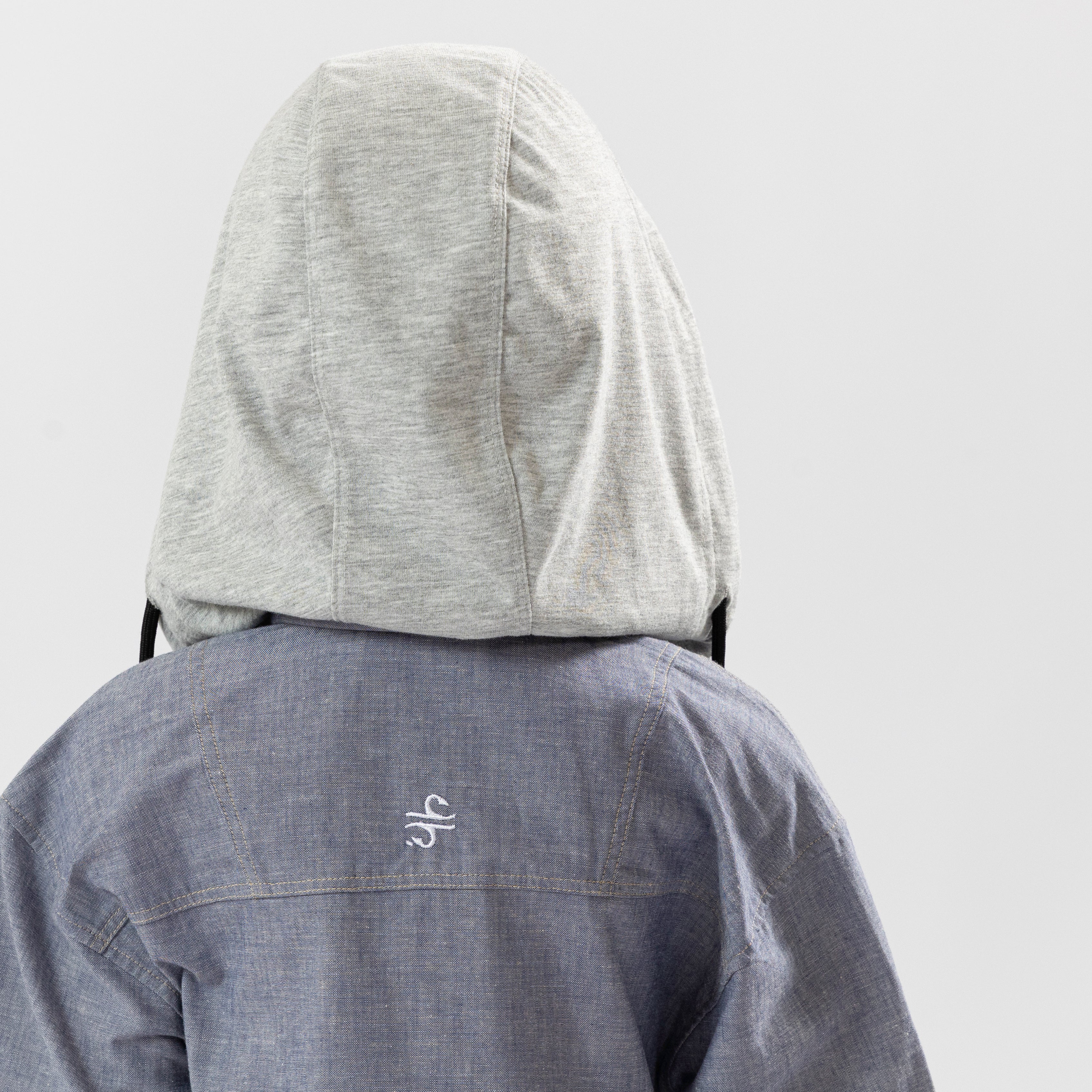 BOY DENIM HOODIE KAFTAN BLACK ZIPPER