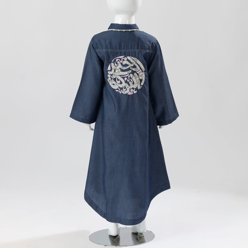 DENIM LACE PEARL KAFTAN