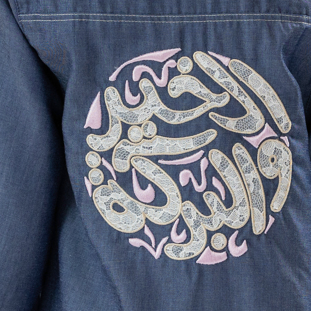 DENIM LACE PEARL KAFTAN