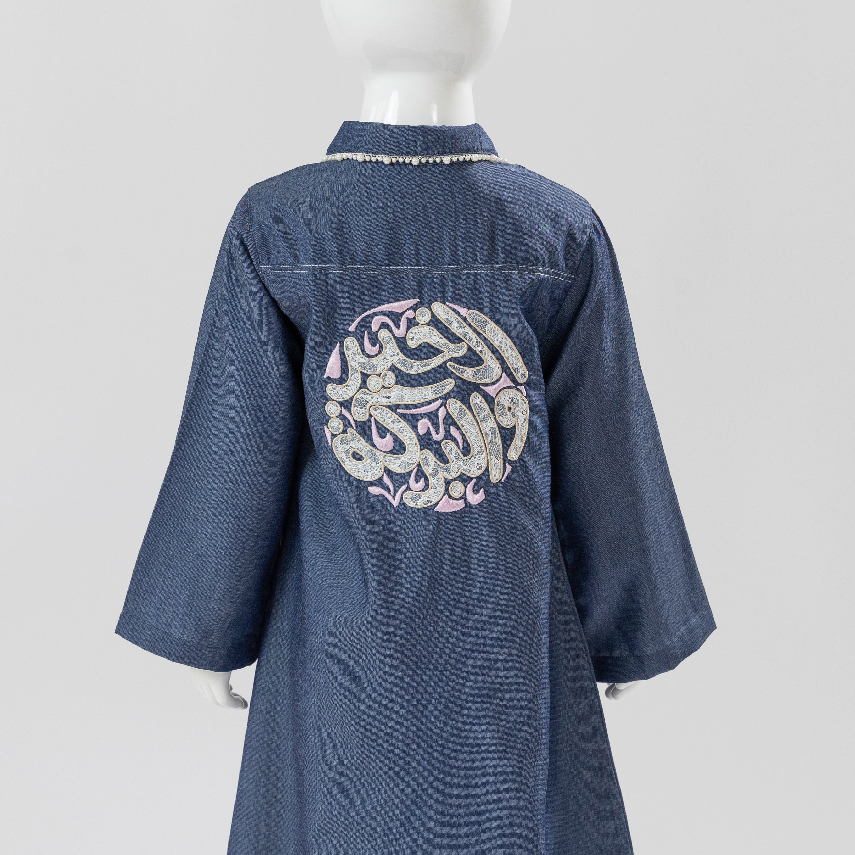 DENIM LACE PEARL KAFTAN