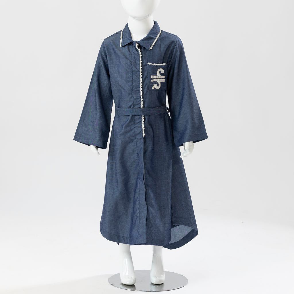 DENIM LACE PEARL KAFTAN
