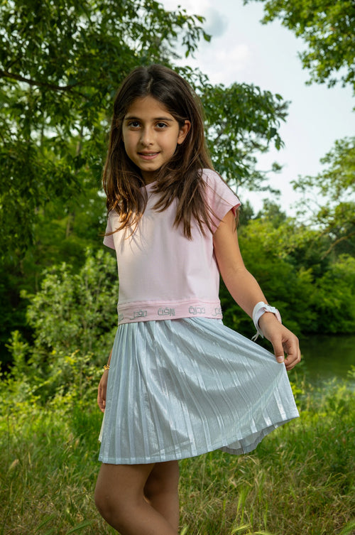 Scissors Cotton Pleated Dress