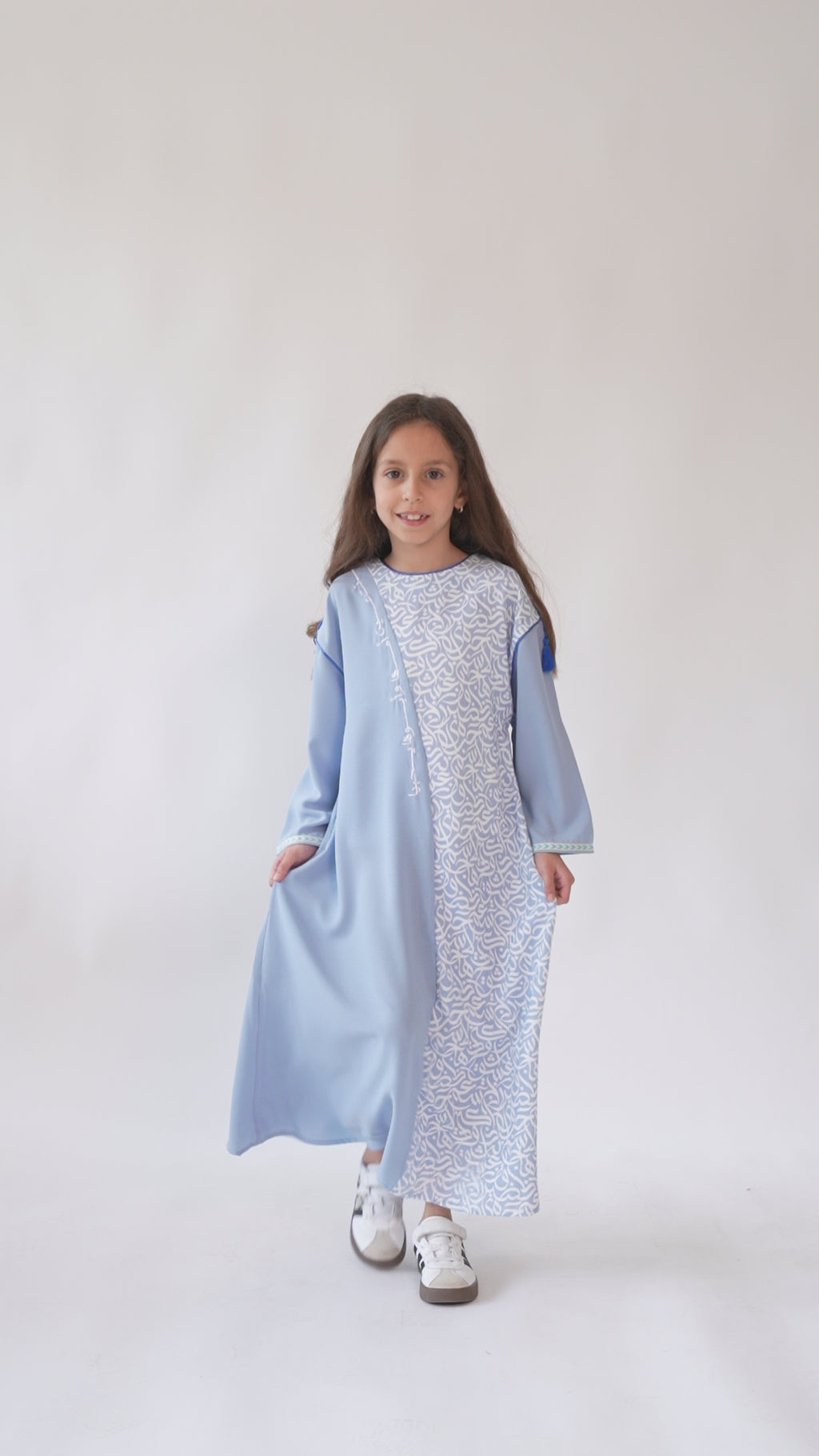 BLUE CALLIGRAPHY KAFTAN