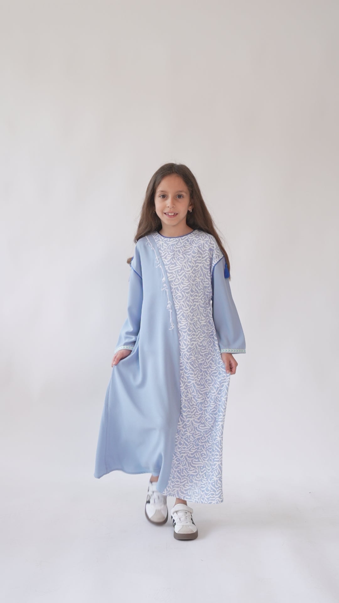 BLUE CALLIGRAPHY KAFTAN